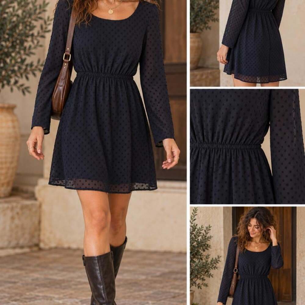 J.Crew Women's Black and Navy Dress